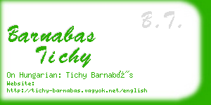 barnabas tichy business card